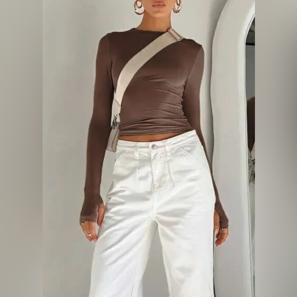 NWT Commense Utility Long Sleeve Women's Crop Top - Large